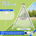 '-Outsunny Metal Swing Set for Backyard with 1 Saucer Swing, Basketball Hoop, 1 Seat, 1 Swing Glider, Climbing Net and Steps - Outdoor Style Company