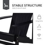 '-Outsunny Modern Adirondack Chair, with Built-in Cupholder, Supports Up to 330 lbs, Classic Log Lounge for Patio, Garden, Lawn, Black | Aosom.com - Outdoor Style Company