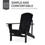 '-Outsunny Modern Adirondack Chair, with Built-in Cupholder, Supports Up to 330 lbs, Classic Log Lounge for Patio, Garden, Lawn, Black | Aosom.com - Outdoor Style Company