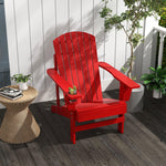 '-Outsunny Modern Adirondack Chair, with Built-in Cupholder, Supports Up to 330 lbs, Classic Log Lounge for Patio, Garden, Lawn, Red | Aosom.com - Outdoor Style Company