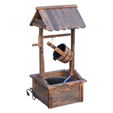 '-Outsunny Outdoor Accent Decorative Rustic Wishing Well Fountain - Outdoor Style Company