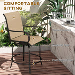 '-Outsunny Outdoor Bar Stools Set of 2, 360Â° Swivel Bar Height Chairs, 26.75" x 29.5" x 48.5", Brown - Outdoor Style Company