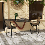 '-Outsunny Outdoor Bar Stools Set of 2, 360Â° Swivel Bar Height Chairs, 26.75" x 29.5" x 48.5", Brown - Outdoor Style Company