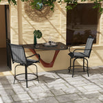 '-Outsunny Outdoor Bar Stools Set of 2, 360Â° Swivel Bar Height Chairs, 26.75" x 29.5" x 48.5", Gray - Outdoor Style Company