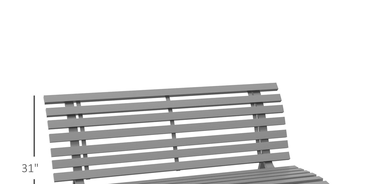 Outsunny Outdoor Bench Patio Bench, Aluminum Lightweight Park Bench wi