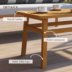 Coffee Tables - Outsunny Outdoor Coffee Table, Acacia Wood Rustic Patio Table for Garden, Backyard, Balcony, Deck, Natural Wood - Outdoor Style Company