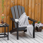 '-Outsunny Outdoor HDPE Adirondack Deck Chair,Plastic Lounger with High Back and Wide Seat, Black - Outdoor Style Company