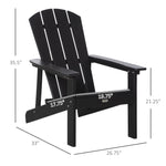 '-Outsunny Outdoor HDPE Adirondack Deck Chair,Plastic Lounger with High Back and Wide Seat, Black - Outdoor Style Company