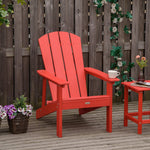 '-Outsunny Outdoor HDPE Adirondack Deck Chair,Plastic Lounger with High Back and Wide Seat, Red - Outdoor Style Company