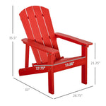 '-Outsunny Outdoor HDPE Adirondack Deck Chair,Plastic Lounger with High Back and Wide Seat, Red - Outdoor Style Company