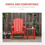 '-Outsunny Outdoor HDPE Adirondack Deck Chair,Plastic Lounger with High Back and Wide Seat, Red - Outdoor Style Company