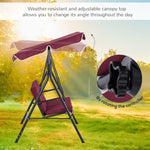 '-Outsunny Outdoor Patio Swing Chair with Adjustable Tilt Canopy and Removable Cushion - Outdoor Style Company