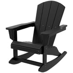 '-Outsunny Outdoor Rocking Chair, HDPE Adirondack Style Rocker Chair for Porch, Garden, Patio, Black - Outdoor Style Company