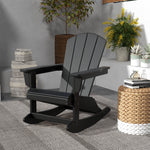 '-Outsunny Outdoor Rocking Chair, HDPE Adirondack Style Rocker Chair for Porch, Garden, Patio, Black - Outdoor Style Company