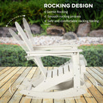 '-Outsunny Outdoor Rocking Chair, HDPE Adirondack Style Rocker Chair for Porch, Garden, Patio, White - Outdoor Style Company