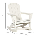 '-Outsunny Outdoor Rocking Chair, HDPE Adirondack Style Rocker Chair for Porch, Garden, Patio, White - Outdoor Style Company