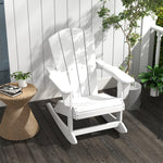 '-Outsunny Outdoor Rocking Chair, HDPE Adirondack Style Rocker Chair for Porch, Garden, Patio, White - Outdoor Style Company