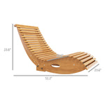 '-Outsunny Outdoor Rocking Chair w/ Slatted Seat, Wooden Rocking Chair, 51.25" x 23.5" x 23.5", Teak - Outdoor Style Company