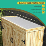 -Outsunny Outdoor Storage Cabinet Garden Shed with Waterproof Galvanized Metal Roof and Lockable Door, Natural - Outdoor Style Company