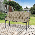 '-Outsunny Outdoor Tufted Bench Cushions, 3-Seater Replacement for Swing Chair, Patio Sofa/Couch, Khaki - Outdoor Style Company