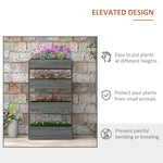 '-Outsunny Outdoor Wooden Vertical Garden Planter, 4 Tier Planter Box, Self-Draining for Flowers, Vegetables, Herbs, Gray - Outdoor Style Company