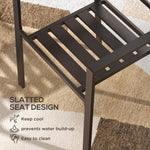 '-Outsunny Patio Dining Chairs with Metal Slatted Design, Dark Brown - Outdoor Style Company