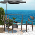 '-Outsunny Patio Dining Chairs with Metal Slatted Design, Dark Brown - Outdoor Style Company