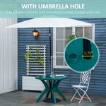 '-Outsunny Patio Dining Table with Umbrella Hole Round Outdoor Bistro Table for Garden Lawn Backyard, Green - Outdoor Style Company