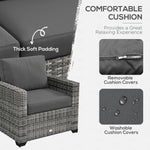 Sectional Sofa Sets - Outsunny Patio Furniture Set, Cushions, Sofa, Storage Table, Gray - Outdoor Style Company