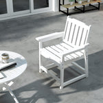 '-Outsunny Plastic Patio Chairs, Outdoor Dining Chair with Armrests and Slatted Back, Outdoor Armchair for Lawn, Garden, Poolside, Backyard, White - Outdoor Style Company