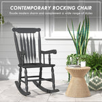 '-Outsunny Porch Rocker Chair, 350 lbs. Wooden Outdoor Rocking Chair with High Back for Garden, Patio, Balcony, Black - Outdoor Style Company