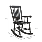 '-Outsunny Porch Rocker Chair, 350 lbs. Wooden Outdoor Rocking Chair with High Back for Garden, Patio, Balcony, Black - Outdoor Style Company