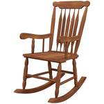 '-Outsunny Porch Rocker Chair, 350 lbs. Wooden Outdoor Rocking Chair with High Back for Garden, Patio, Balcony, Teak - Outdoor Style Company