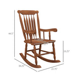 '-Outsunny Porch Rocker Chair, 350 lbs. Wooden Outdoor Rocking Chair with High Back for Garden, Patio, Balcony, Teak - Outdoor Style Company