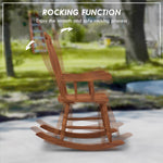 '-Outsunny Porch Rocker Chair, 350 lbs. Wooden Outdoor Rocking Chair with High Back for Garden, Patio, Balcony, Teak - Outdoor Style Company