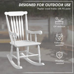 '-Outsunny Porch Rocker Chair, 350 lbs. Wooden Outdoor Rocking Chair with High Back for Garden, Patio, Balcony, White - Outdoor Style Company