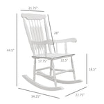 '-Outsunny Porch Rocker Chairs Set of 2, 350 lbs. Wooden Outdoor Rocking Chairs with High Back for Garden, Patio, Balcony, White - Outdoor Style Company