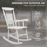 '-Outsunny Porch Rocker Chairs Set of 2, 350 lbs. Wooden Outdoor Rocking Chairs with High Back for Garden, Patio, Balcony, White - Outdoor Style Company