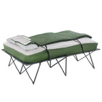 '-Outsunny Portable Cot Bed Compact Collapsible Camping Bed with Sleeping Bag Inflatable Air Mattress Pillows for 2 Person Fishing & Hiking - Outdoor Style Company