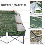 '-Outsunny Portable Cot Bed Compact Collapsible Camping Bed with Sleeping Bag Inflatable Air Mattress Pillows for 2 Person Fishing & Hiking - Outdoor Style Company