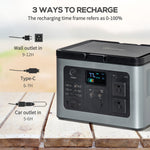 -Outsunny Portable Power Station 614Wh LiFePO4 Battery with PD Fast Fully Charging, 2x110V/600W Pure Sine Wave AC Outlets, Power Supply, Overlanding - Outdoor Style Company