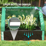 '-Outsunny Raised Garden Bed, Outdoor Metal Planter Box with Small Greenhouse, Outdoor Planter Box with Cover, Green and Silver - Outdoor Style Company