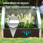 '-Outsunny Raised Garden Bed, Outdoor Metal Planter Box with Small Greenhouse, Outdoor Planter Box with Cover, White and Silver - Outdoor Style Company