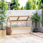 '-Outsunny Raised Garden Bed with Greenhouse Top, Garden Wooden Cold Frame Greenhouse Flower Planter Protection, 48"x24"x32.25", Natural - Outdoor Style Company