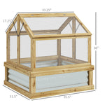 '-Outsunny Raised Garden Flower Bed Kit with Greenhouse, Wooden Cold Frame Planter, 35.5" x 31.5" x 36", Natural - Outdoor Style Company