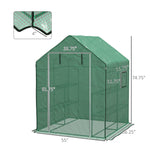 '-Outsunny Set of 2 Greenhouse Replacement Cover, Walk-in PE Hot House Cover with Roll-up Door and Windows, 55" x 56.25" x 74.75" - Outdoor Style Company