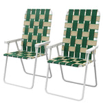 '-Outsunny Set of 2 Patio Folding Chairs, Classic Outdoor Camping Chairs, Portable Lawn Chairs w/ Armrests, Green - Outdoor Style Company