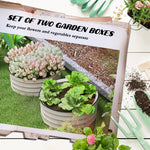 '-Outsunny Set of 2 Raised Garden Bed, Metal Planter Box with Safety Edging, Easy-to-assemble Stock Tank, Cream - Outdoor Style Company