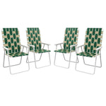 '-Outsunny Set of 4 Patio Folding Chairs, Classic Outdoor Camping Chairs, Portable Lawn Chairs w/ Armrests, Green - Outdoor Style Company