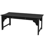 '-Outsunny Slatted Wooden Garden Bench, Curved Seat Front Porch Bench, Black - Outdoor Style Company